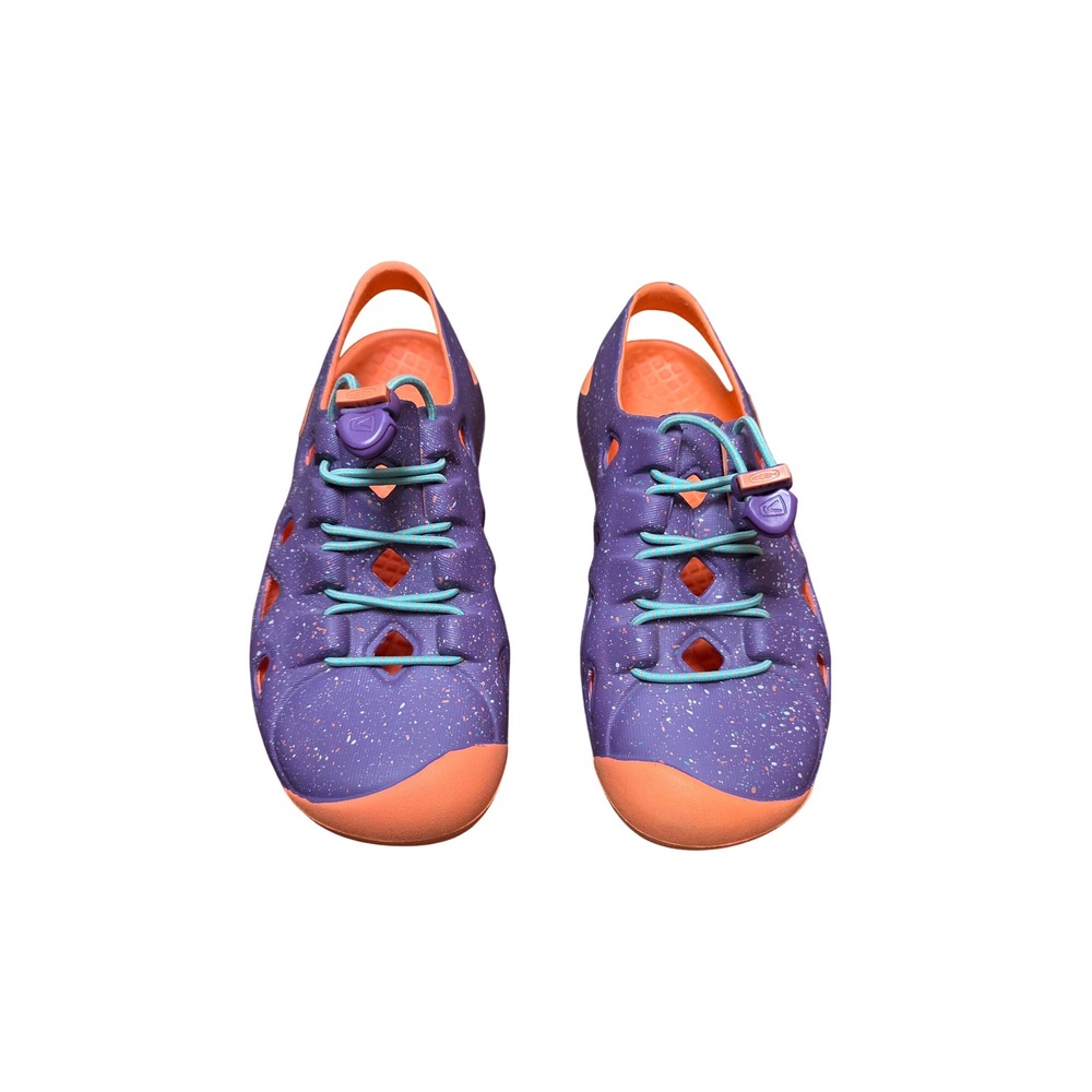 Keen Stingray Sandals Youth 4 Purple Orange Water Hiking Shoes Speckle Bungee